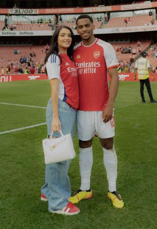Jurrien Timber with his girlfriend Rose